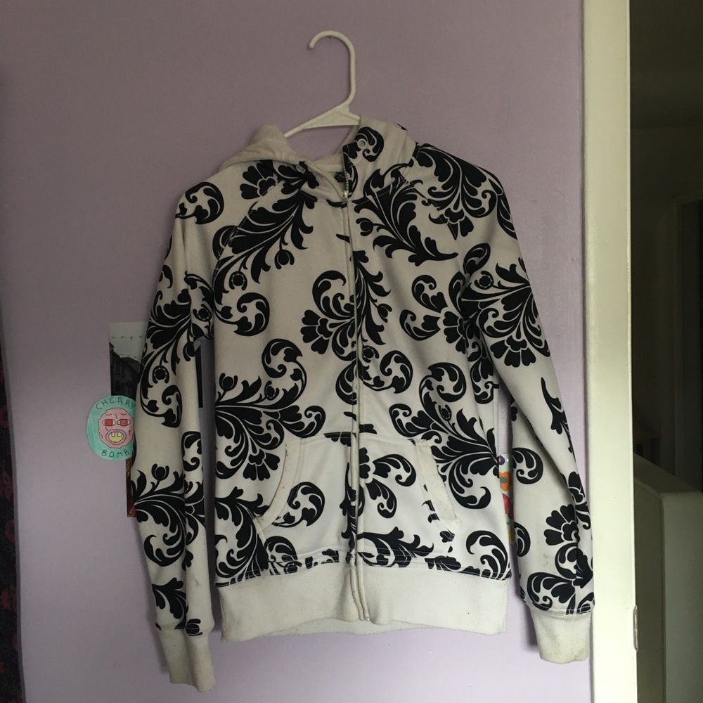 Black and white floral jacket